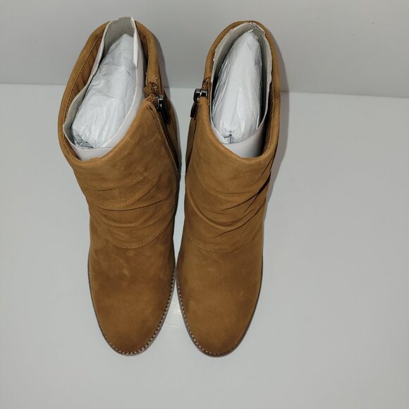NWT Earth Savvy Block Heel Ruched Casual Booties Medium Brown Women's Size 9M - Picture 5 of 12